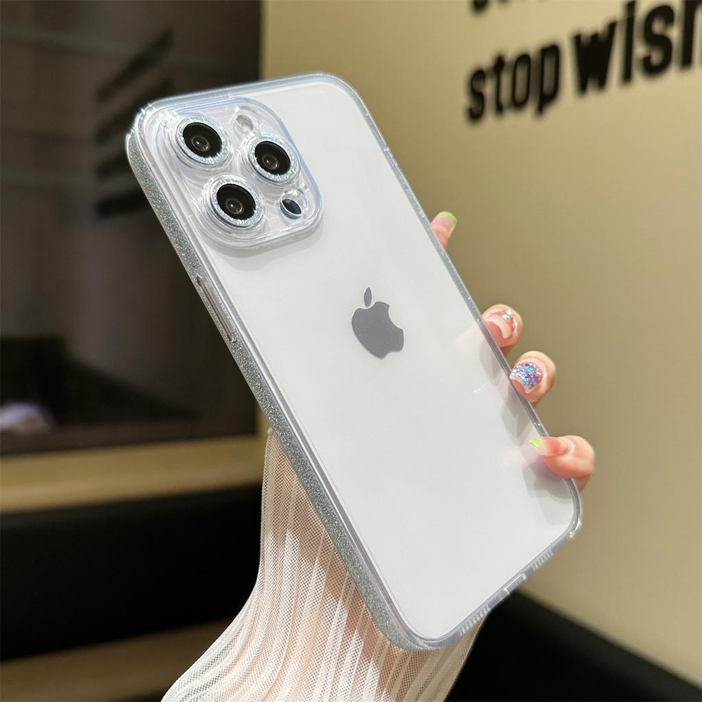 Husa transparentă cu sclipici este potrivită pentru Apple 16promax, iar husa simplă pentru iPhone14Plus este rezistentă la șocuri.