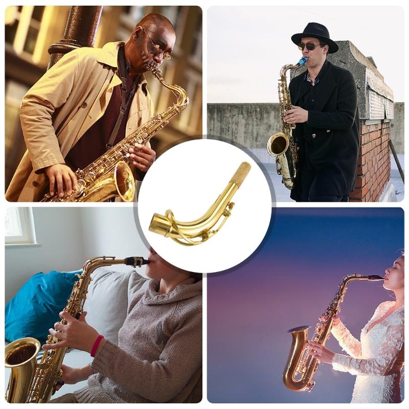 Alt-Saxophon Bogen Messing Alt-Saxophon Hals Musikinstrument Teil Goldener Saxophonhals Professioneller Saxophonhals Messingstruktur