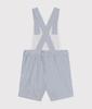 Petit Bateau Seersucker Short Overalls A09JT Size 36 95cm Blue/Off-White, Months,
