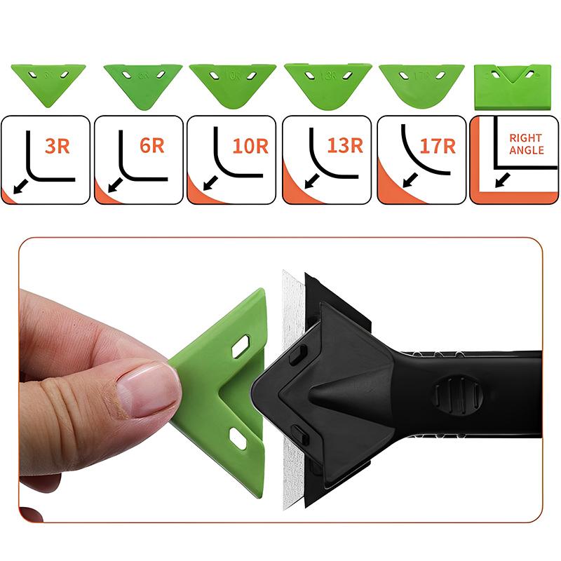 Silicone Scraper Sealant Smooth Remover Tool Set 6 In 1 Floor Caulk Finisher Grout Kit Glass Glue Angle Scraper Set Accessoriess