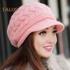 Kvinner vinterlue tykk plysj strikket kortbremte varmebevaring Vindtett hodeplagg Ensfarget Pendling Utendørs lue