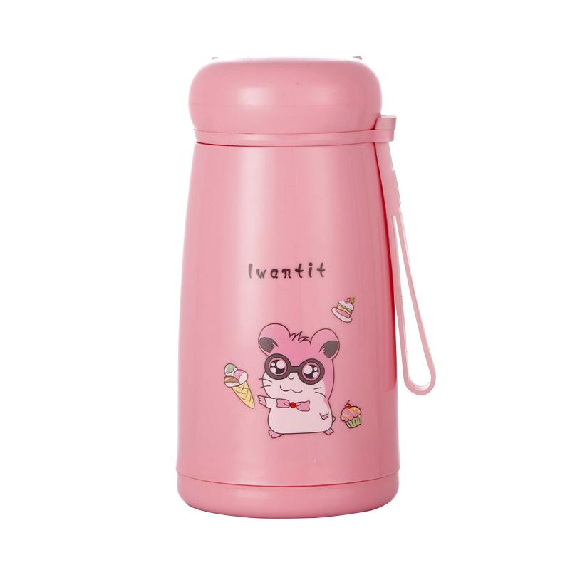

Activity Hamster Cup Female Student Glass Handheld Water Cup Cute Cartoon Rope Cup 350ML