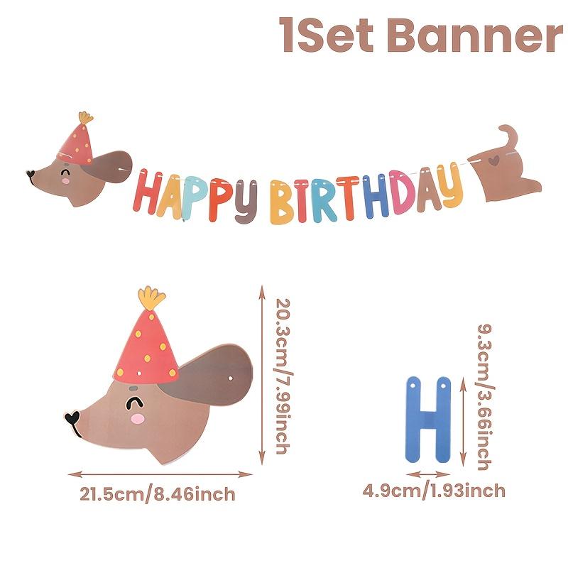 1 Set Birthday Sausage Dog Hanging Banner Happy Birthday Party Paper Pulling Flag Shower Party Decoration Party Background