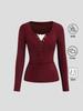2026 Autumn Women's Slim Long-Sleeved T-Shirt - Early Autumn Regular Shoulder Top