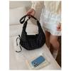 Cute Polka Dot Drawstring Crossbody Bag Korean Style Fashionable Shoulder Handbag Trendy Water Dumpling Bag for Women KTB