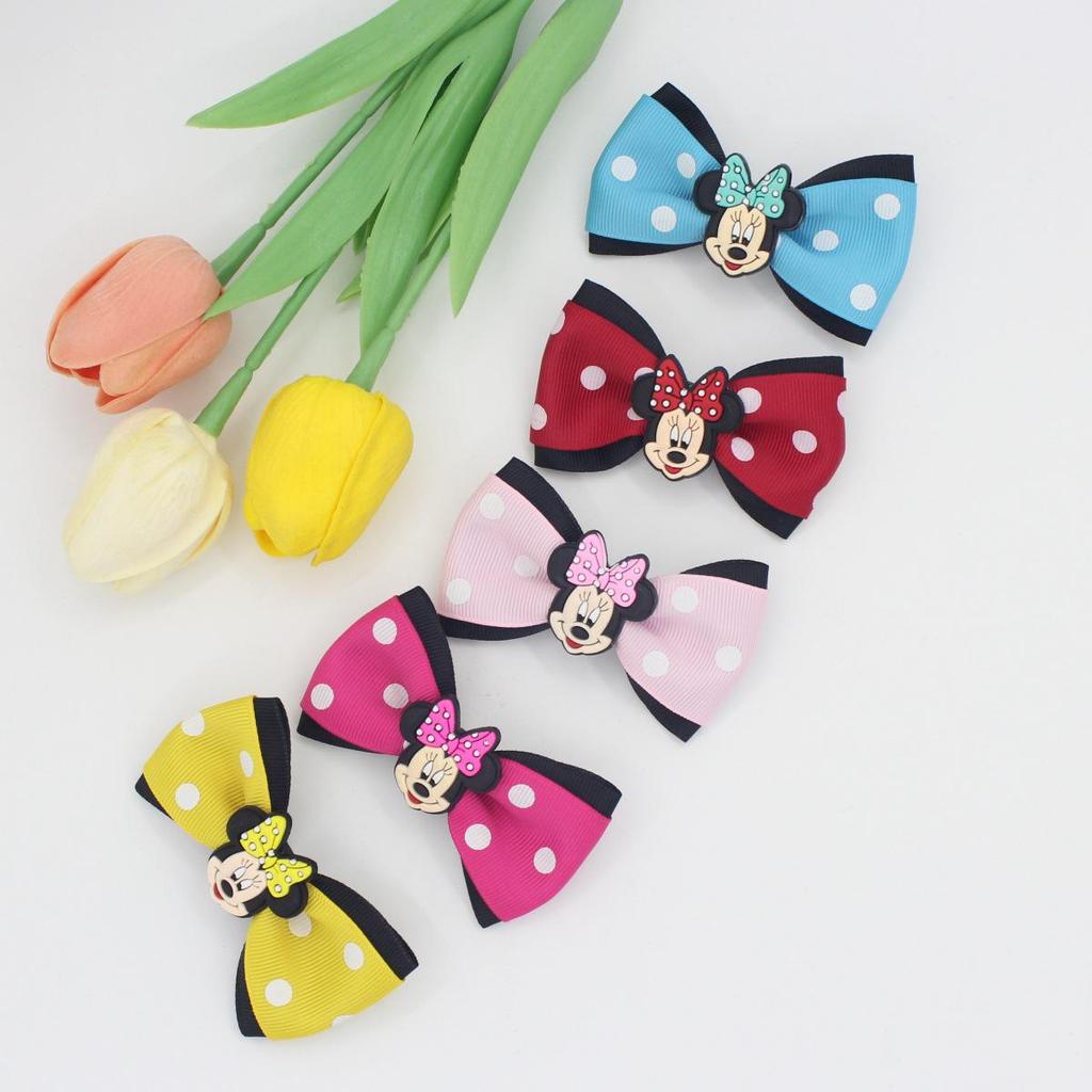 Polka Dot Bow Hair Clips - Sweet Mickey Style, New Trend