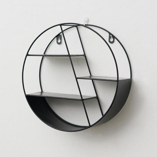 Storage Organizer Floating Geometric Figure Smooth Lines Creative Round Shape Storage Rack for Home