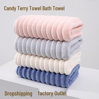 Asciugamano da Bagno in Microfibra a Maglia Rovesciata in Pile Corallo - Assorbente, Logo Personalizzabile per Regali