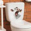 Skurrile Kuhkopf-Toilettenaufkleber Badezimmer Toilette Heimdekoration Wandaufkleber