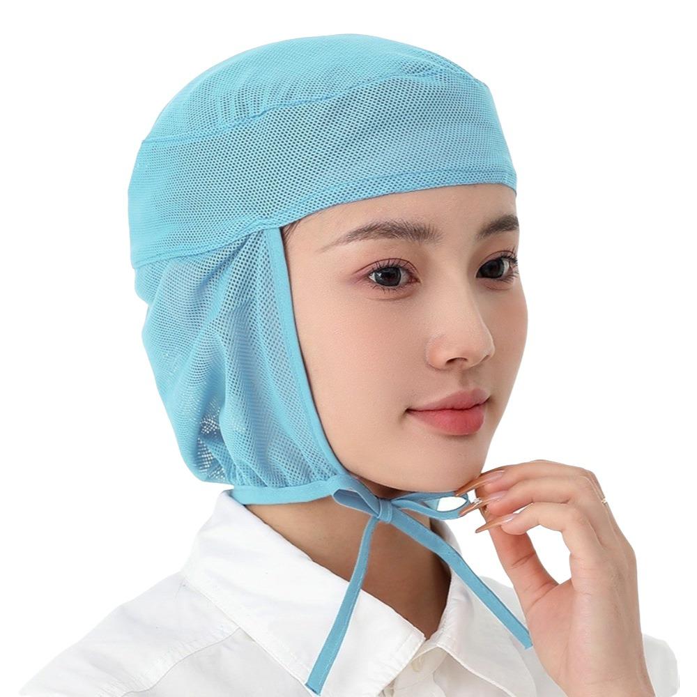 Breathable Mesh Chef Work Hat Elastic Back Food Service Cap Mesh Hair Cover  Restaurant Kitchen