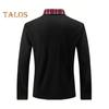 Men Spring Fall Shirt Buttoned Turn-down Collar Long Sleeves Plaid Print Chest Pocket Slim Fit Quick Dry Pullover Fitness Outdoor Training Top