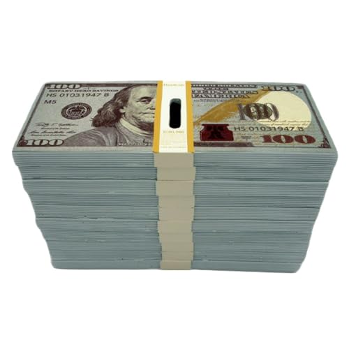 US dollar 100,000 dollar stacks of bills coin bank piggy bank