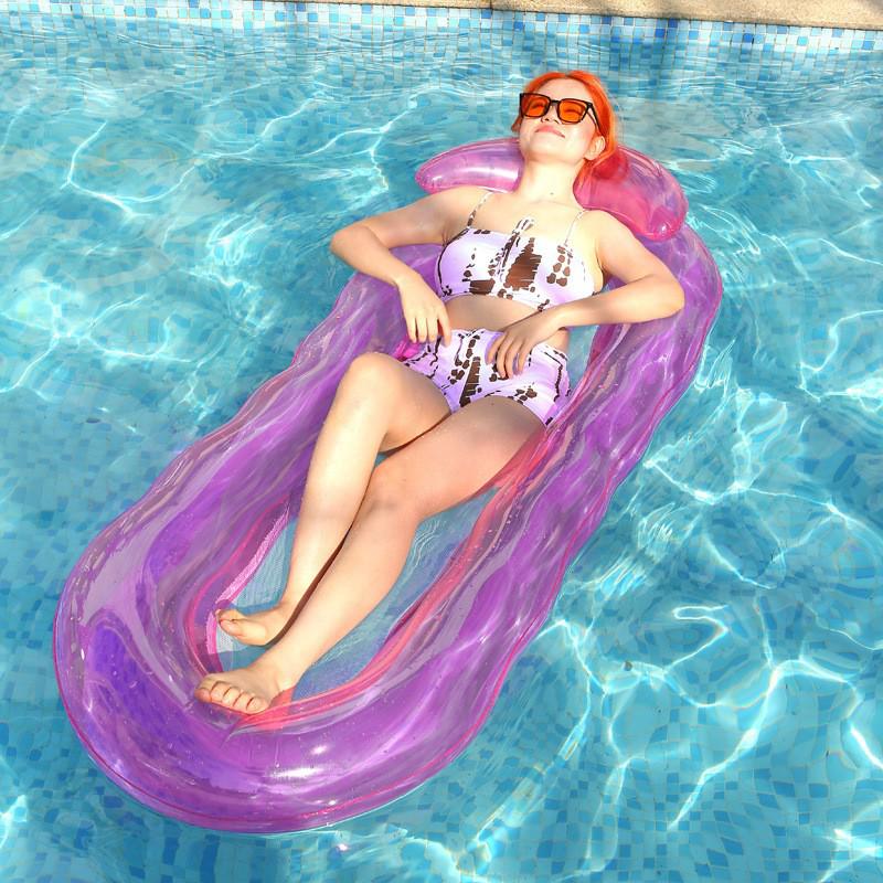 Inflatable Floating Hammock with Armrests & Backrest - Outdoor Mesh Recliner for Adults