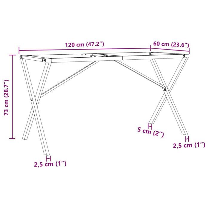 VidaXL Dining Table Legs X-Frame, Side Table Legs, End Table Legs Living Room Home Interior, 357910