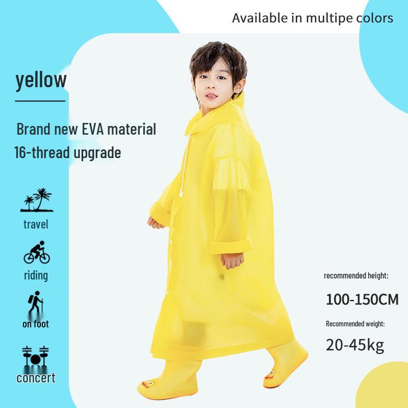 Children's and Student Long EVA Poncho – Waterproof, Disposable Raincoat for Girls and Boys