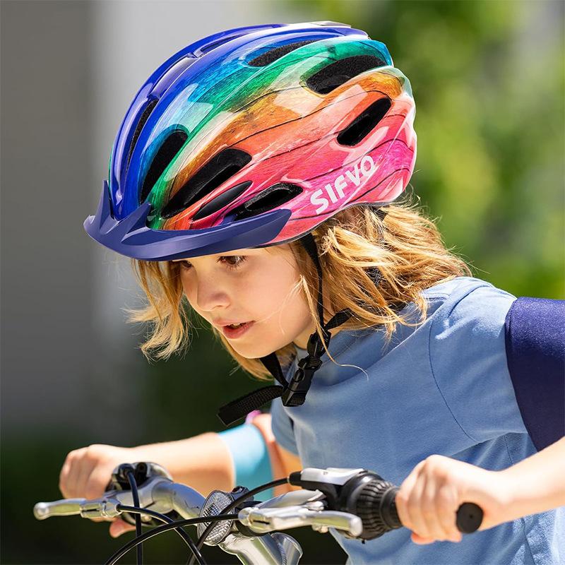Spot children's riding helmets with taillights Adjustable bicycle helmets Outdoor sports balance bike riding helmets