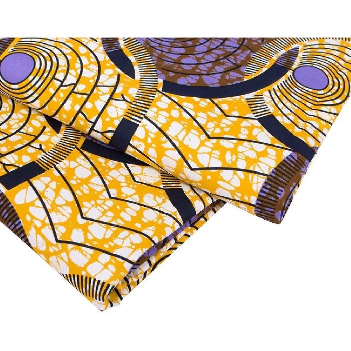 African Print Polyester Fabric Ankara Wax Tissu DIY Party Dress Sewing Material by 6 Yards