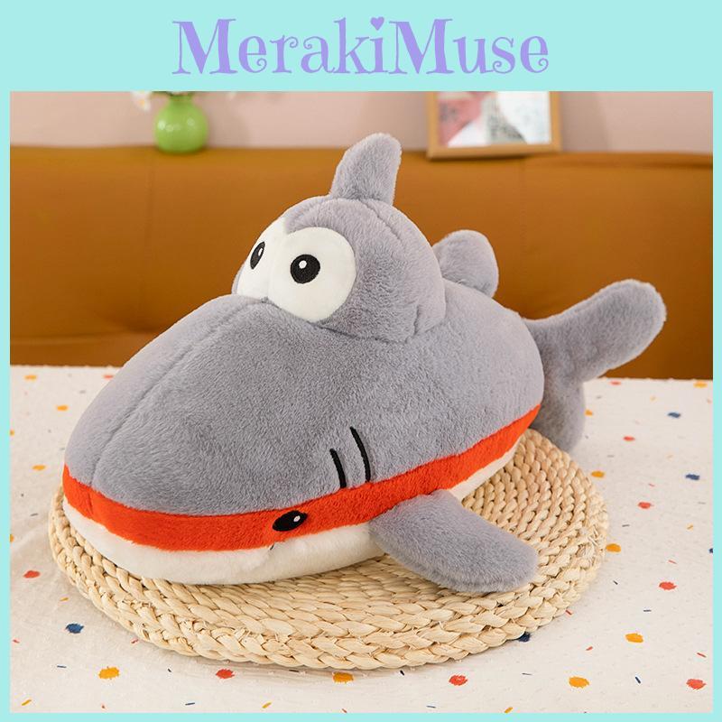 Mouth Big Cute Shark Plush Toy Creative Captain Shark Doll Pillow Pp Cotton
