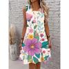 Summer Ladies 3D Printed Sleeveless Dress Fashion Versatile Breathable Trend Casual