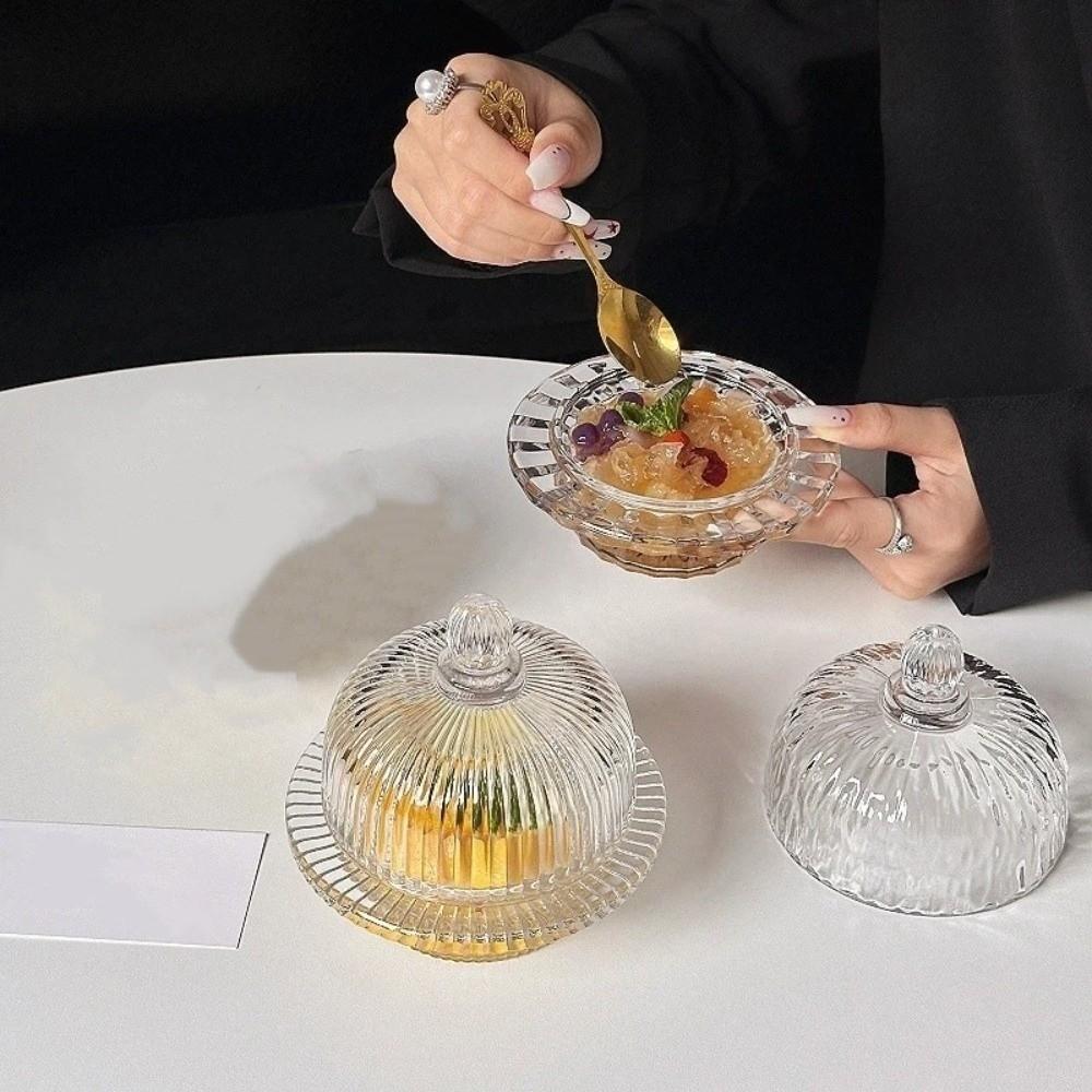 European-Style Dessert Bowl Exquisite Small Soup Bowl Multi-Purpose Tremella Glass Bowl Home Use