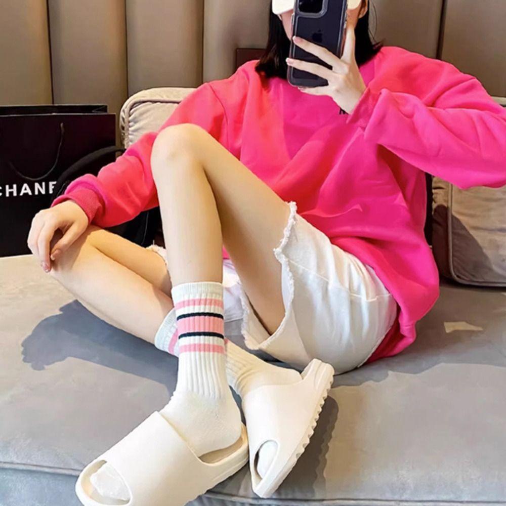 5Pairs Autumn Winter Women Socks Breathable Mid Calf Socks Warm Sports Socks  Couple