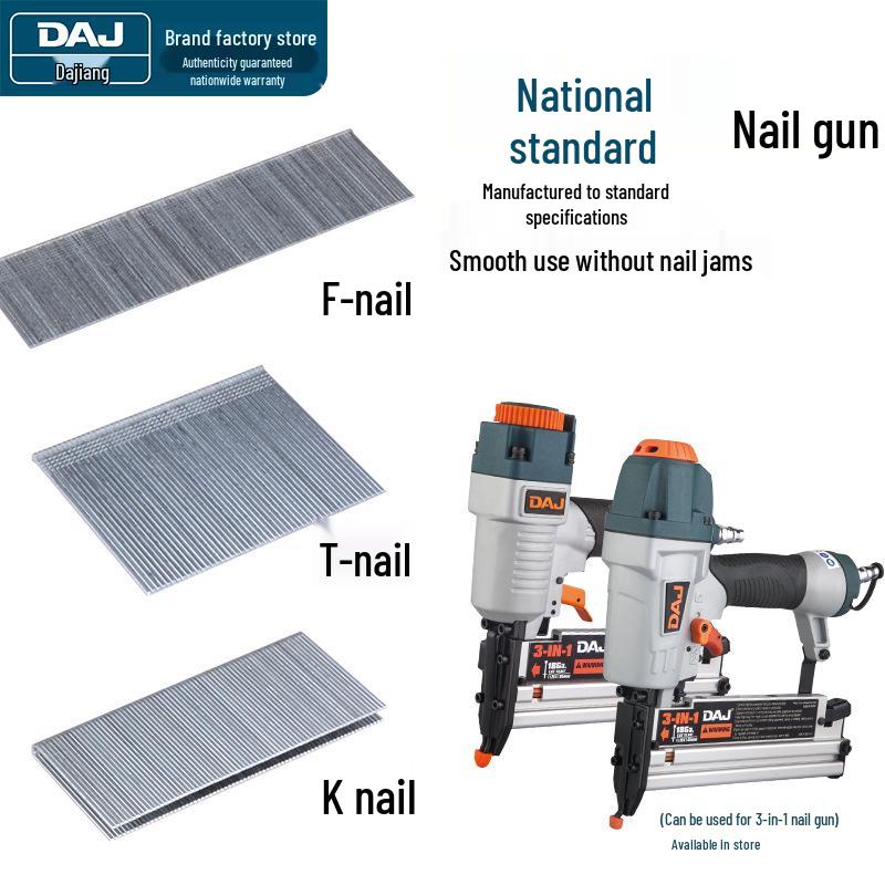 Pneumatic F30 Straight Nail Gun for Woodworking, Compatible with F10-F50 Strip Nails