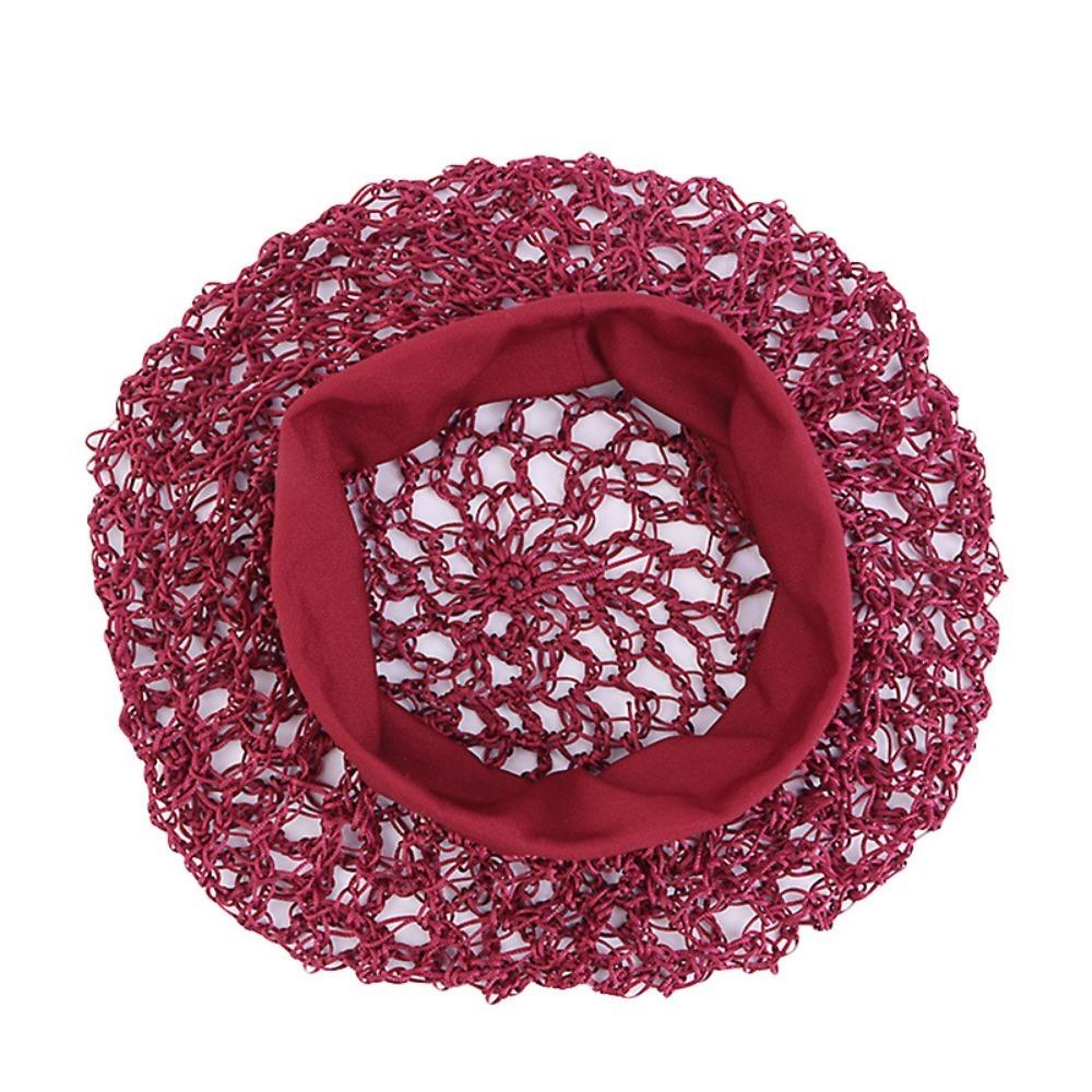 Elastic Crochet Hair Snood Wide Band Hair Care Sleeping Hat Hair Accessories Mesh Hair Net  Ladies