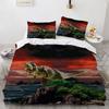Dinosaur Duvet Cover Set King Queen Size For Kids Boys Girls Polyester Bedding Set Cartoon Wild Animals Pattern Comforter Cover