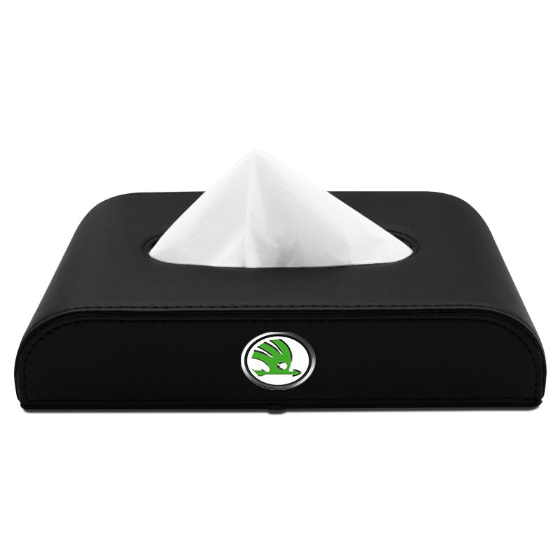 1Pcs Car Tissue Box Holder Armrest Box Storage Case Car Accessories For Skoda Octavia Superb Rapid Kodiaq Karoq Fabia Kamiq Roomster Citigo