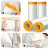 1PC 20m/787.4in Tape and Drape,  Pre-Taped Masking Film, Adhesive Plastic Painting Drop Film, Multi Use Paint Masking Paper