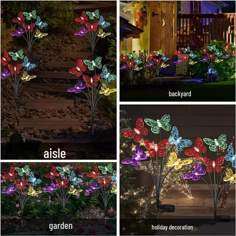 Outdoor Solar Butterfly LED Garden Path Light - Waterproof Decorative Landscape Lamp