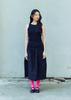 Cookies Dot Jacquard Flare Banding Skirt (Black)