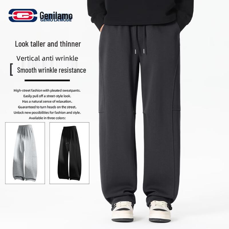 GENIOLAMODE Men s High Street Pleated Casual Pants 3XL