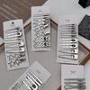 Fermagli per capelli in metallo argentato per donne e ragazze Y2K, a forma di becco d'anatra, con frangia laterale, fermagli per capelli, accessori per lo styling