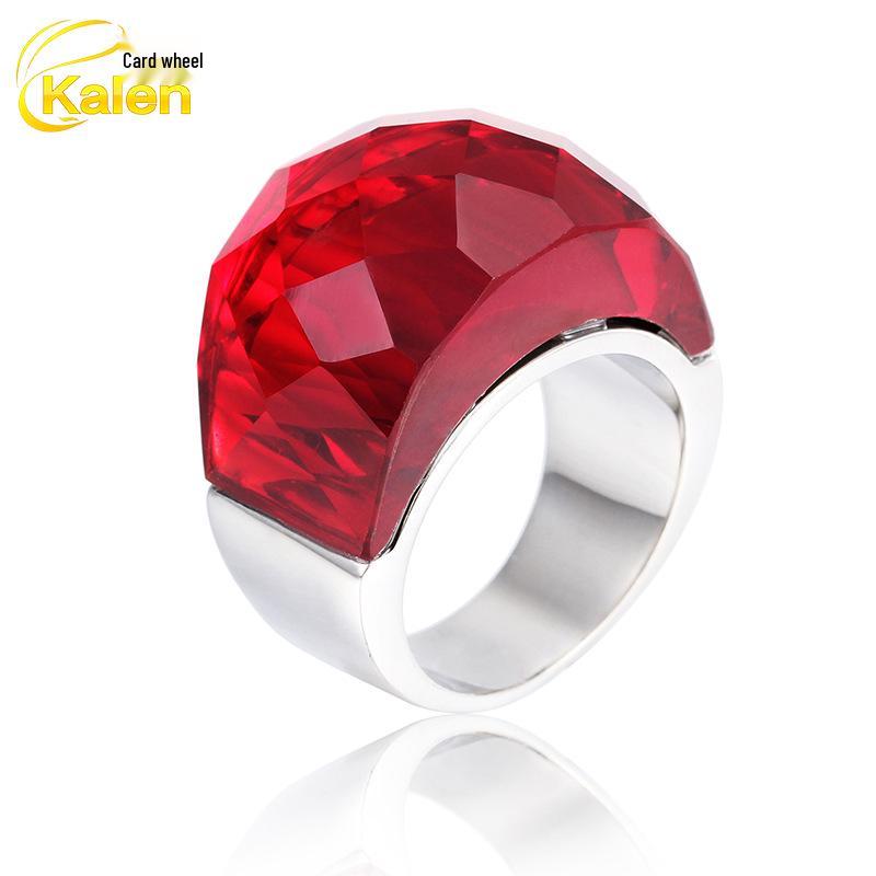 

Kalon Women s Multicolor Crystal Glass Ring - 18K Gold Plated, Korean & Japanese Style, Stainless Steel Fashion Jewelry. Number 7