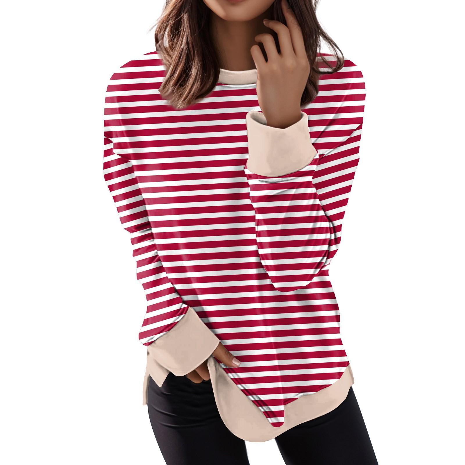 Женский повседневный модный пуловер с длинным рукавом и круглым вырезом с принтом M — фото 8