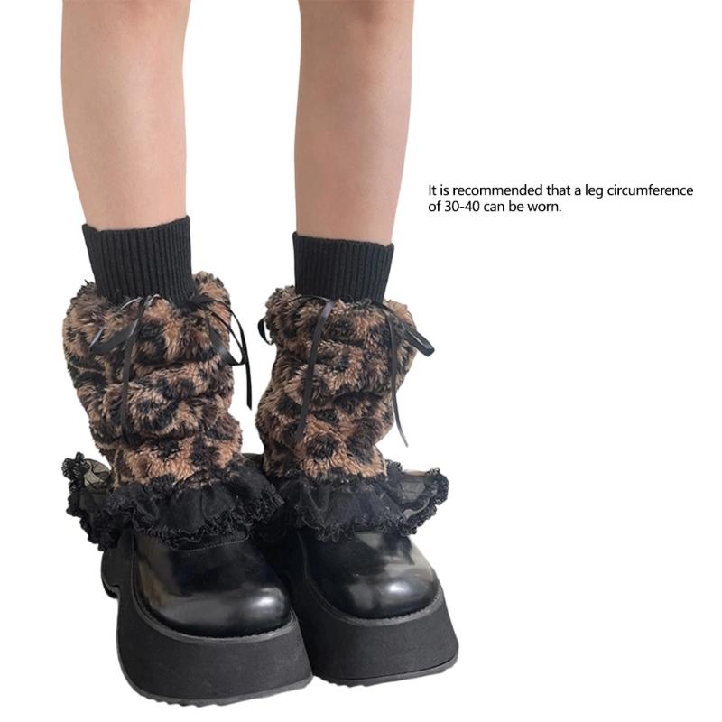 Womens Furry Party Costume Warm Faux Furs Fuzzy Long Boot Shoes Cuffs Cover Leg Warmers/Boot Sleeves/Boot Covers
