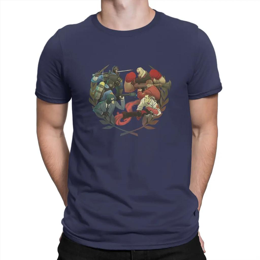 Battle Man's TShirt Team Fortress Game O Neck Tops 100% Cotton T Shirt Funny Top Quality Birthday Gifts