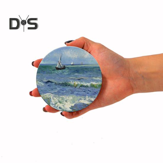 Saugfähige Unterlage für Kieselalgen-Schlammwaschbecken, Tassenuntersetzer, rutschfest, isolierend, rutschfest, wasserabsorbierend, verbrühungshemmend, Tischdekoration, Tasse mit Blumendruck