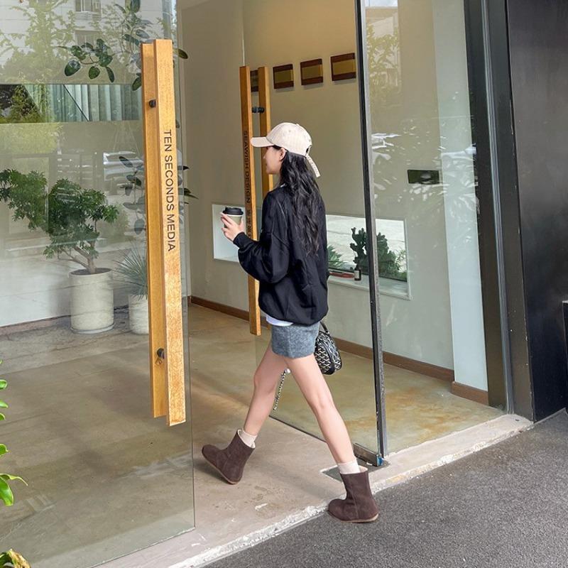 Two wearing warm snow boots for women's autumn and winter new thick-soled fluffy cotton shoes retro velvet short boots for women's shoes