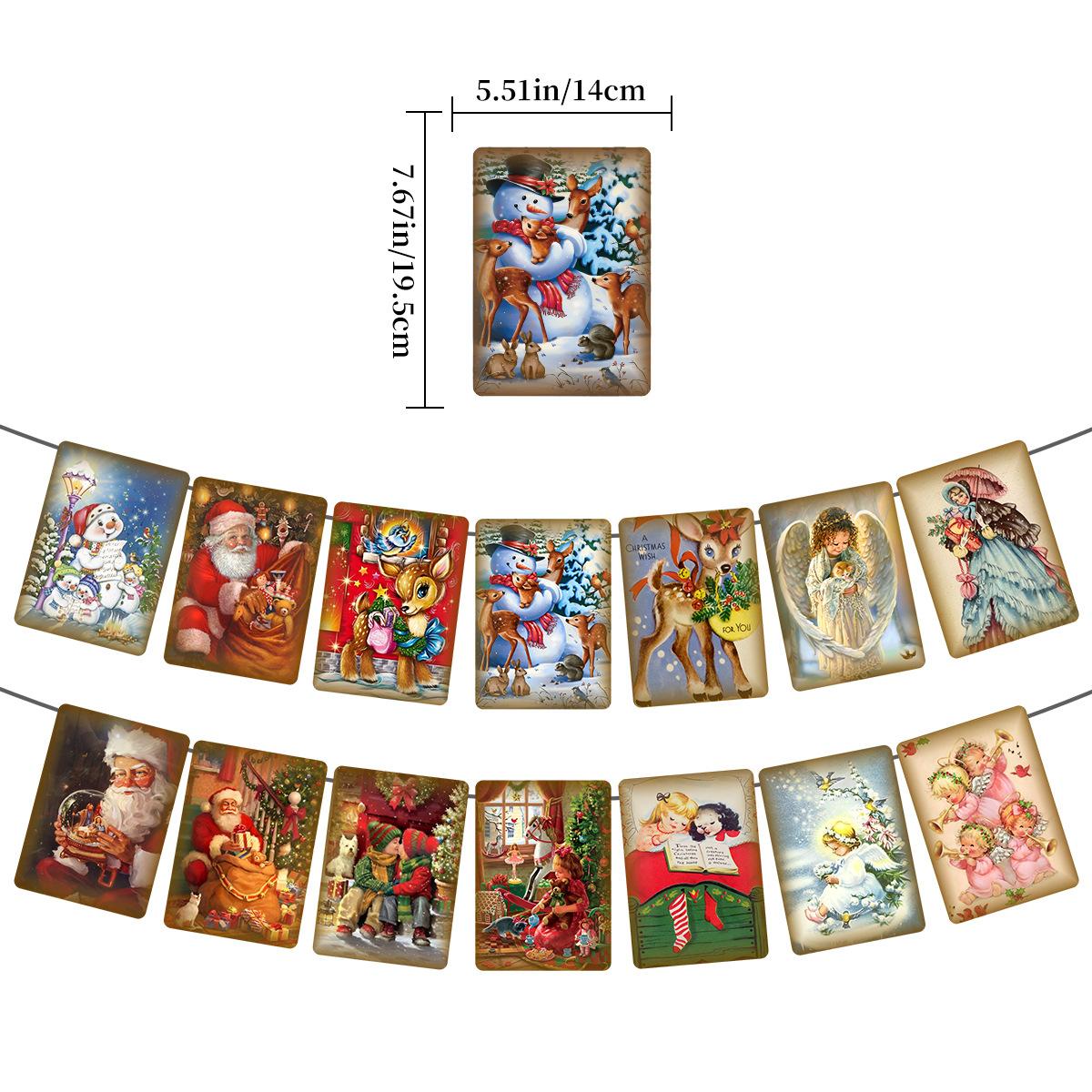 

Рождественская школьная вечеринка Семейный ужин Баннер для украшения задней стены Викторианский флаг Christmas Victorian Flag Series 1