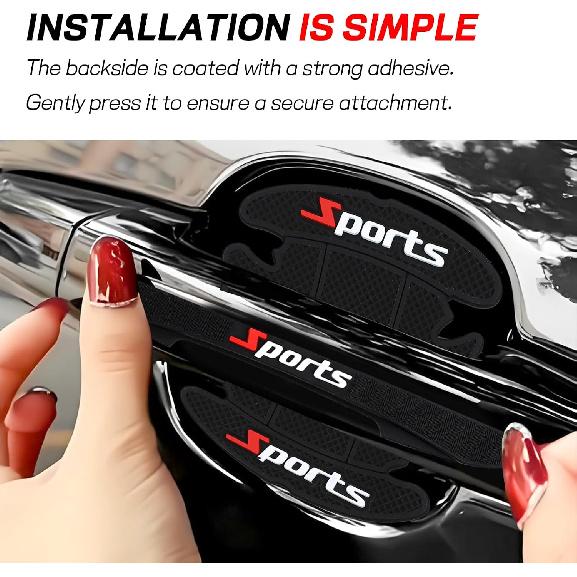 Hovom 8PCS Car Door Handle Protector, Sports Car Door Handle Bowl Sticker, Anti-Scratch Auto Doors Handles Paint Guard Cover, Vehicle Doors Handles