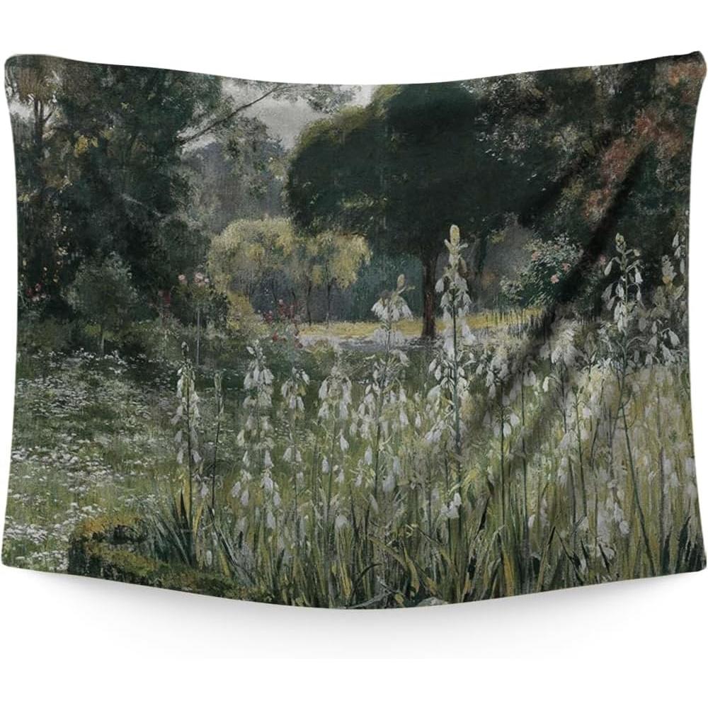Green Forest Tapestry Vintage 75x100