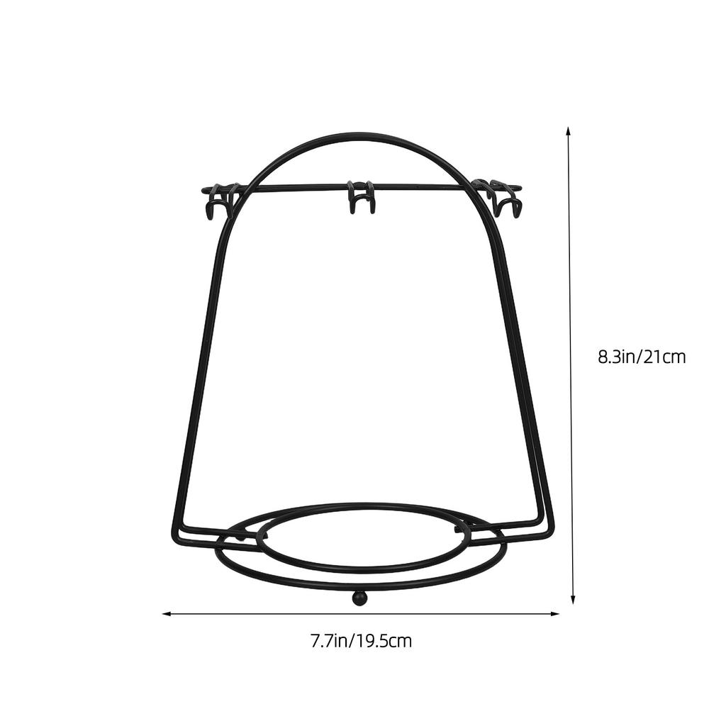 Metal Arch Cup Holder Stand for Coffee Mugs and Teacups with Saucer Storage Round Base Minimalist Kitchen Counter Organizer