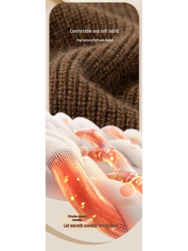 Herrenpullover aus 100 % reiner Wolle, dick gestrickt, Rundhalsausschnitt – warm, weich, bequeme Winter-Basisschicht (2025)