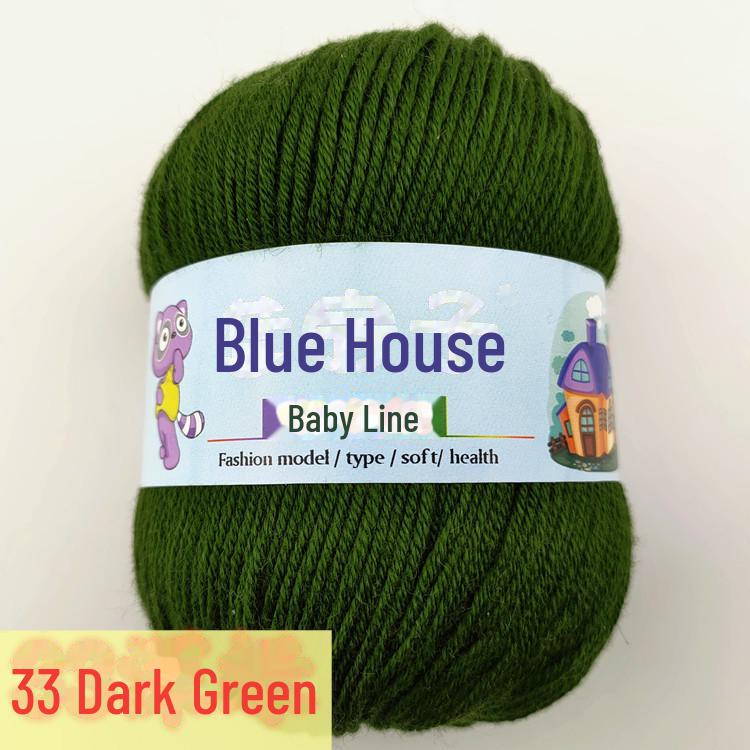 Blue Barbie Baby Yarn - 6-Strand, DIY Hand-Woven for Scarves and Slippers, Fine Hook