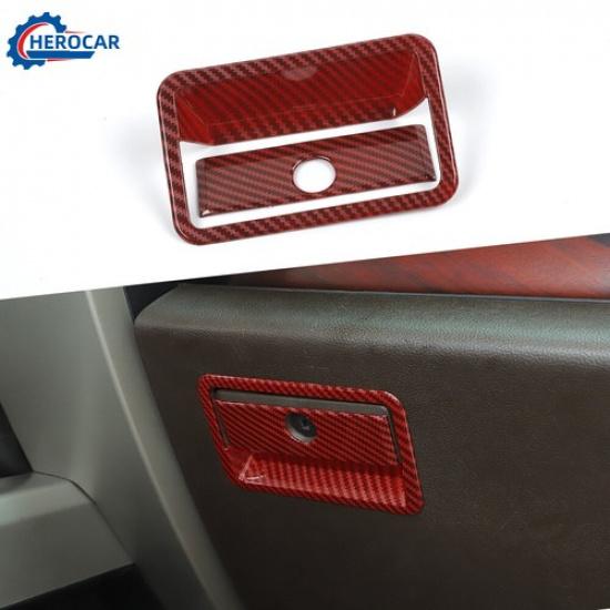 Co-pilot Storage Box Handle Trim Cover For Ford F150 Red Carbon Fiber Accessorie