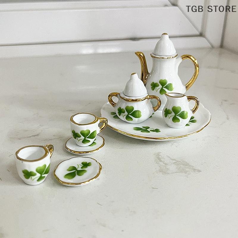 1:12 Dollhouse Miniature Mini Ceramic Tea Set Furniture Home Model Decor Toy Doll House Accessories