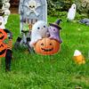 Halloween Pumpkin Ghost Yard Sign Decoration Metal Stake Outdoor Fall Yard Ornament Horror-themed Home Decor