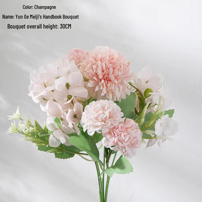 Peony & Daisy Silk Bouquet: 7-Fork Faux Flowers for Home Decoration